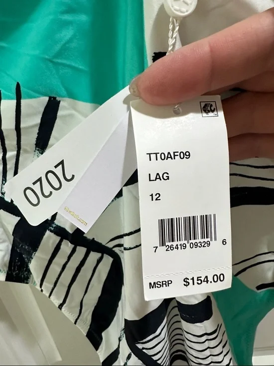 Trina Turk Tropical Leaf One-Piece Swimsuit in Teal and White - Picture 3 of 7